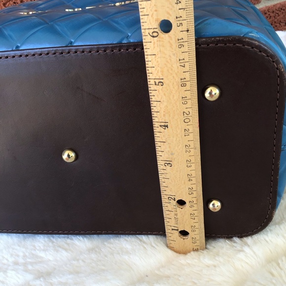 Dooney woven Barlow satchel basket weave embossed leather - Picture 9 of 16